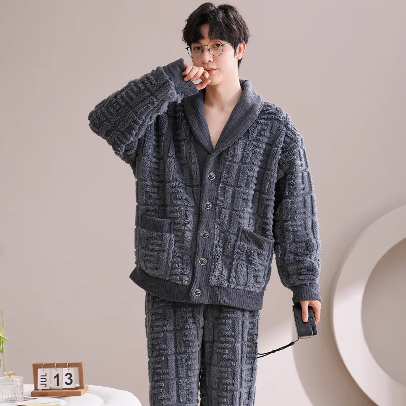 UAVAE Pajama Set Men's Dark Gray-6