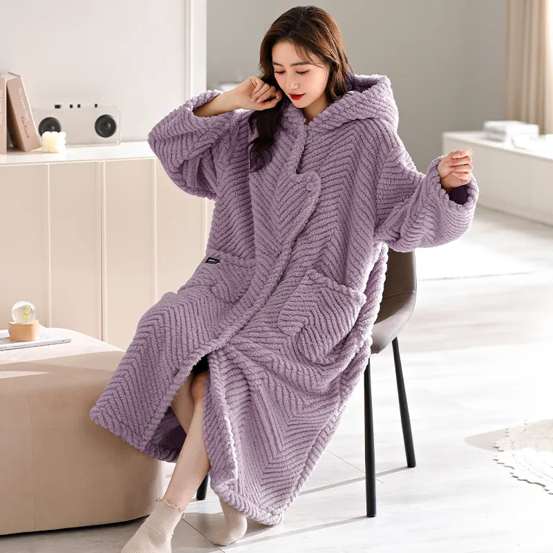 UAVAE Women's Bath Robes-8