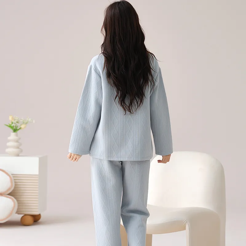 UAVAE Pajama Set Women's Light Blue-1