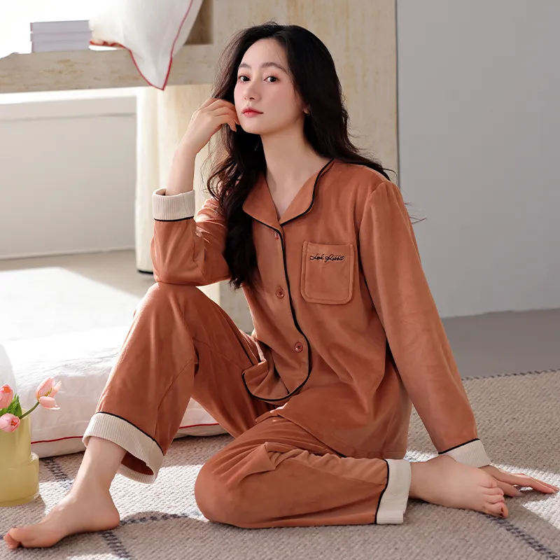 UAVAE Pajama Set Women's Caramel-4
