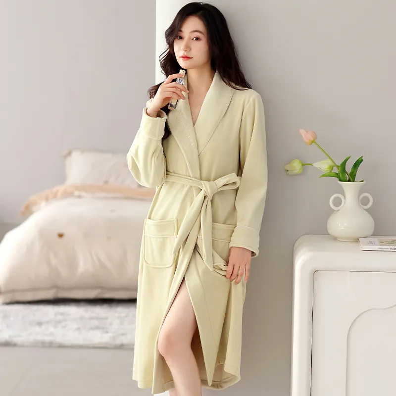 UAVAE Bath Robes Women's Summer Green-4