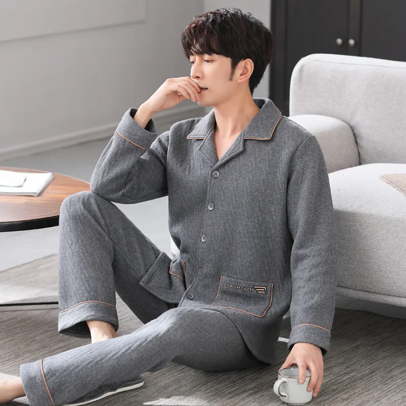 UAVAE Pajama Set Men's Dark Gray-2
