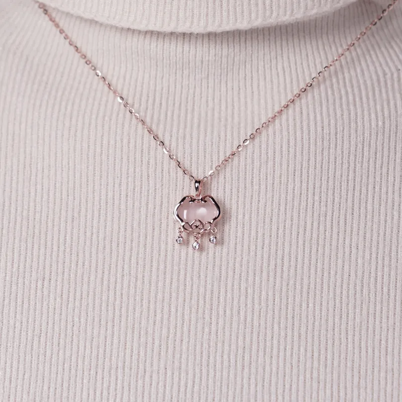 LIANYINSHOUZUO Crystal Jade Necklaces Women's-4