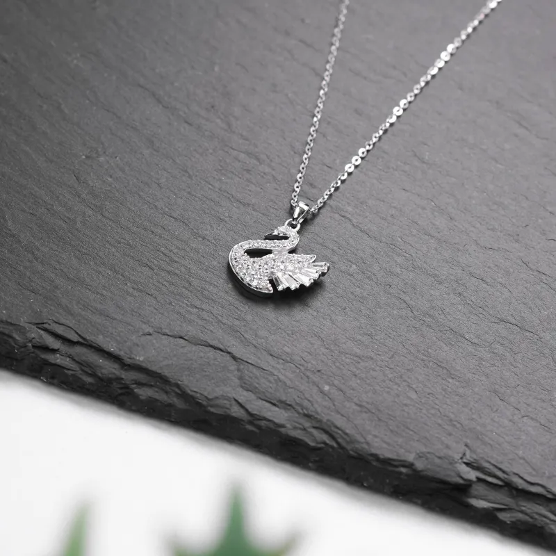 LIANYINSHOUZUO S925 Silver With Zircon Necklaces Women's-2