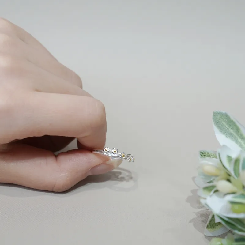 LIANYINSHOUZUO 999 Fine Silver Rings Women's-3
