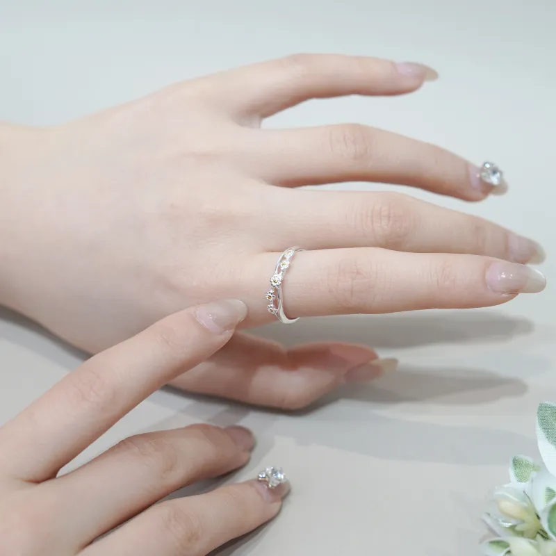 LIANYINSHOUZUO 999 Fine Silver Rings Women's-4