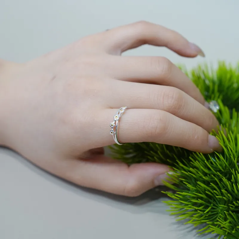 LIANYINSHOUZUO 999 Fine Silver Rings Women's-5