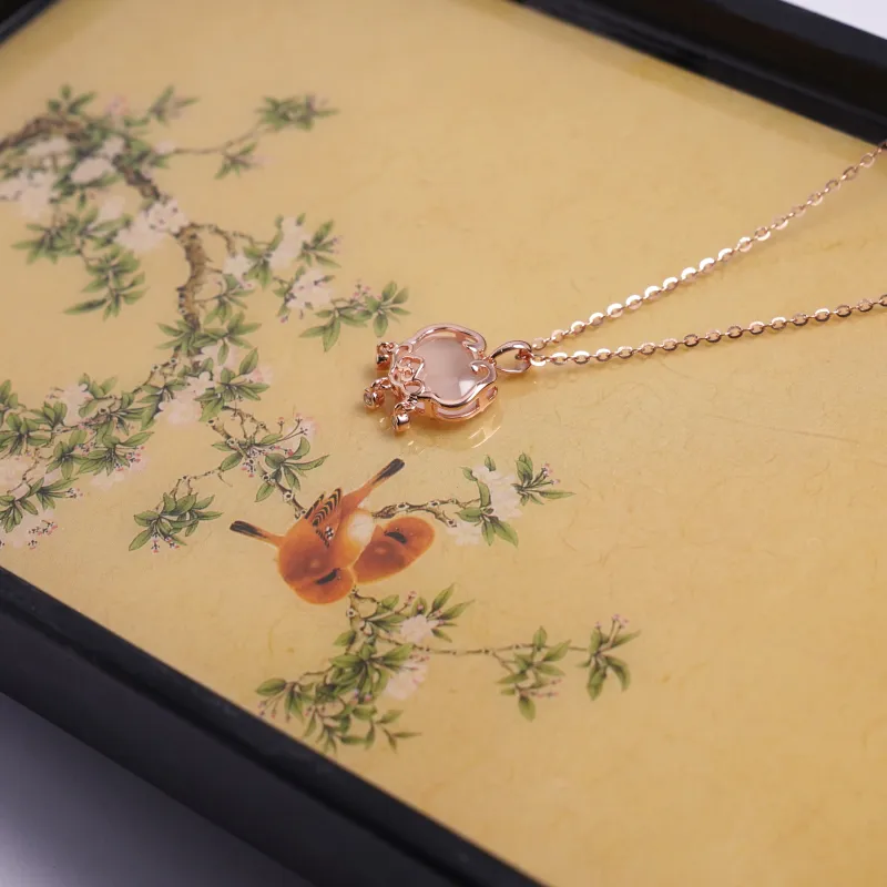 LIANYINSHOUZUO Crystal Jade Necklaces Women's-1