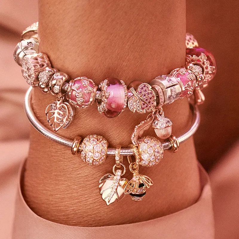 Pandora Copper Silver Alloy Bracelets Unisex-2