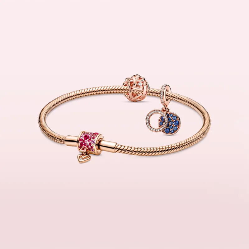 Pandora Copper-Silver Alloy Synthetic Cubic Zirconia Bracelets Unisex-1