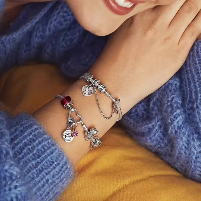 Pandora Copper Silver Alloy Bracelets Unisex-49