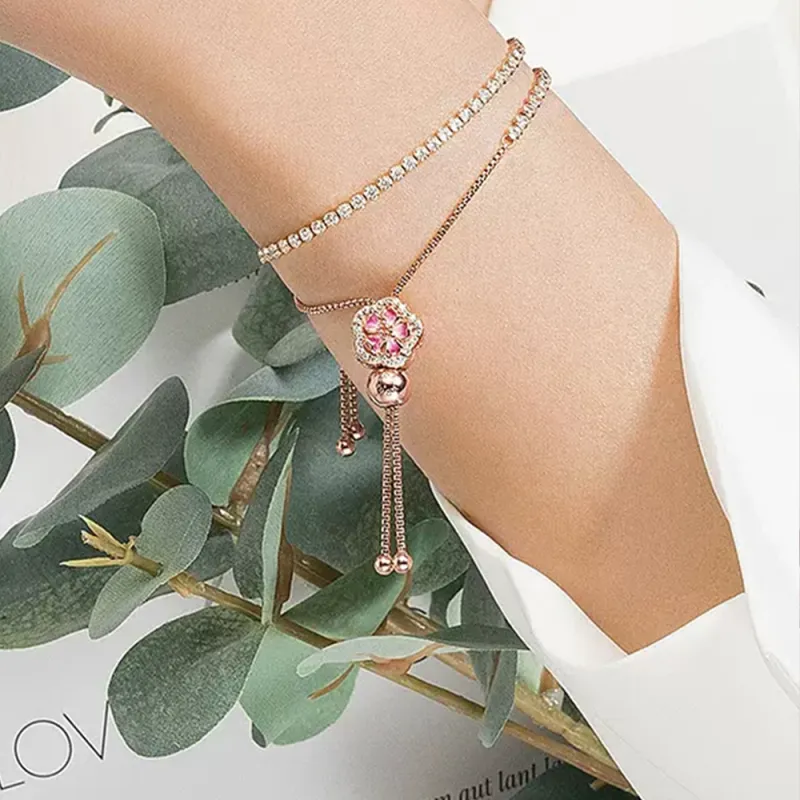 Pandora Copper Silver Alloy Bracelets Unisex-7