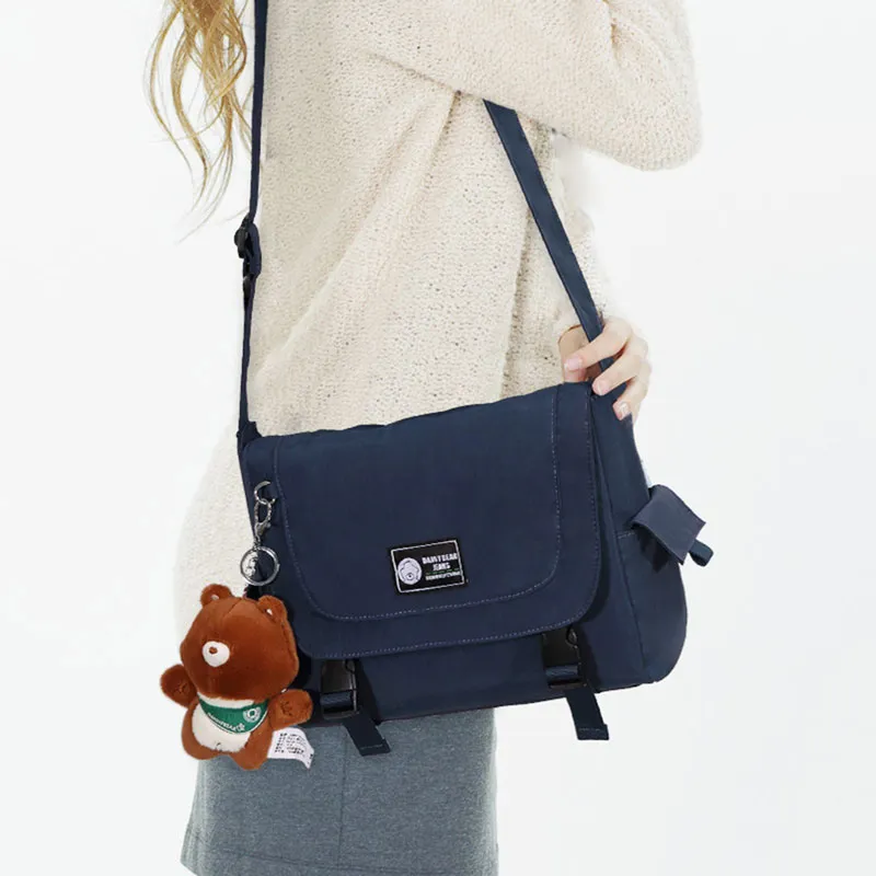 Dannybear Fabric Shoulder Bag Crossbody Bag Regular Unisex Dark Blue-3