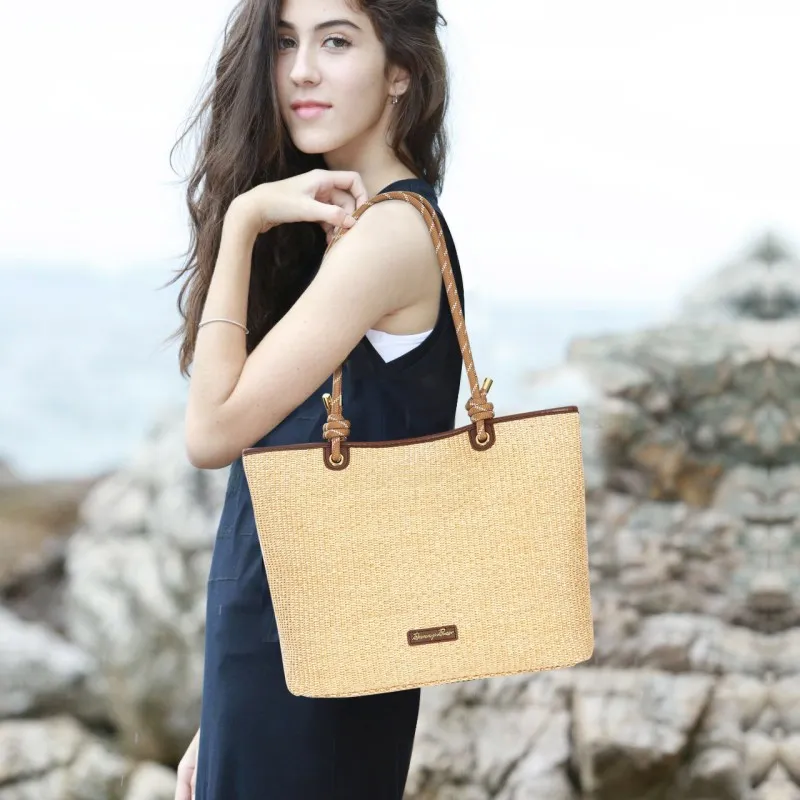 Dannybear Fabric Shoulder Bag Women's Beige-2