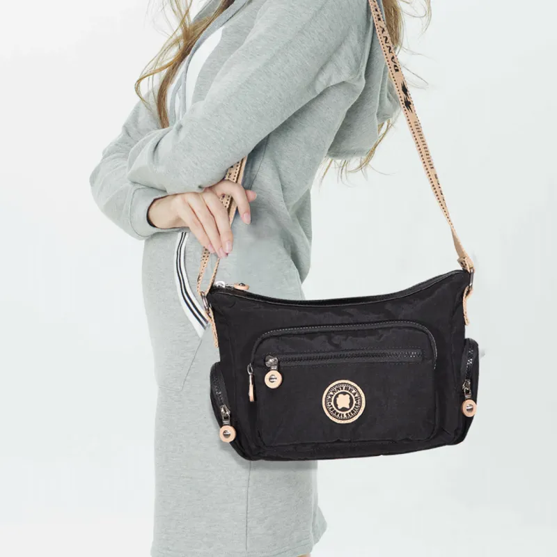 Dannybear Fabric Crossbody Bag, Shoulder Bag Women's Black-3