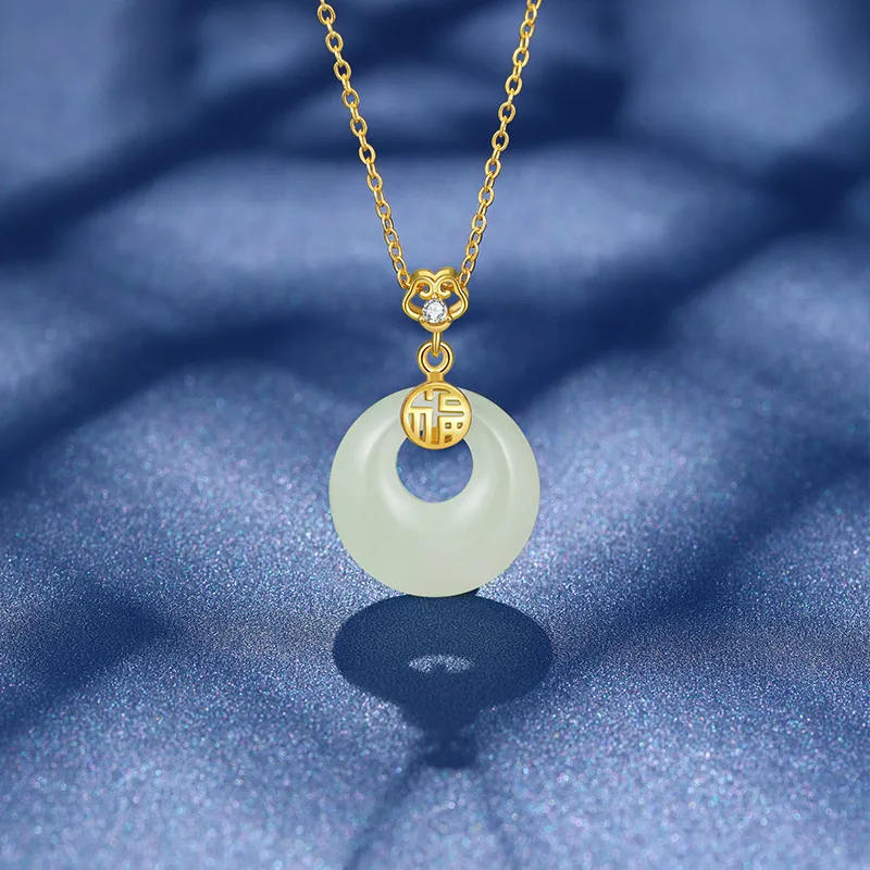 HENGSHI Hetian Jade Pendants Green Jade Women's-1