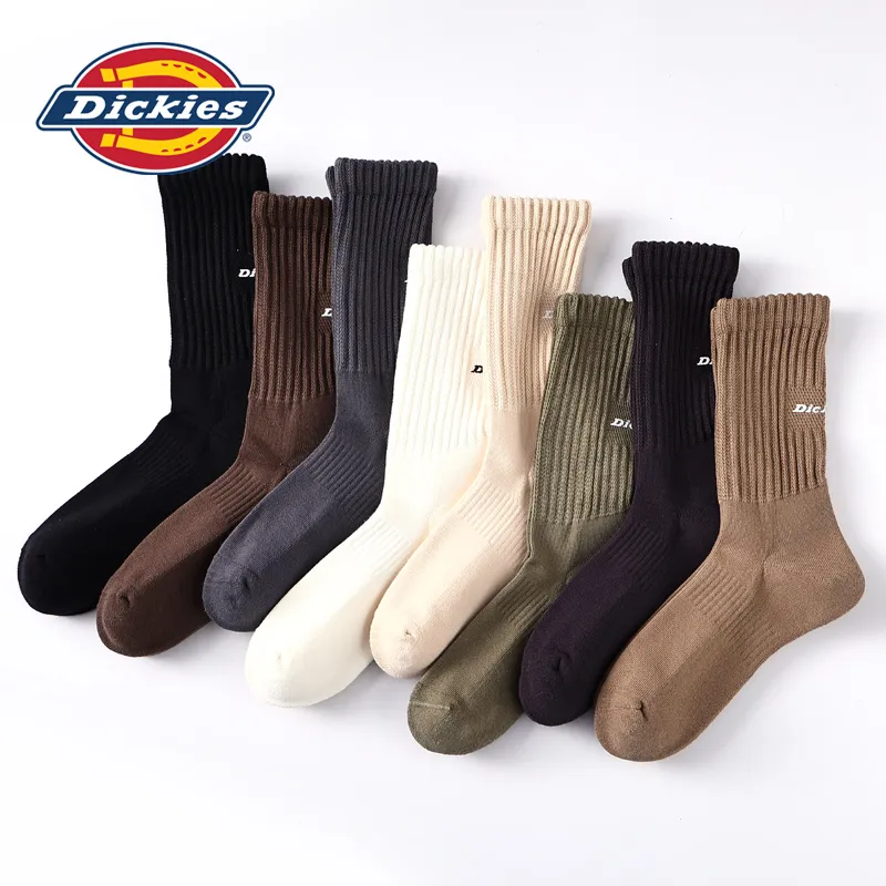 Dickies Moisture-Wicking Breathable Classic Solid Color Comfortable Fall And Winter Crew Socks Men's-8