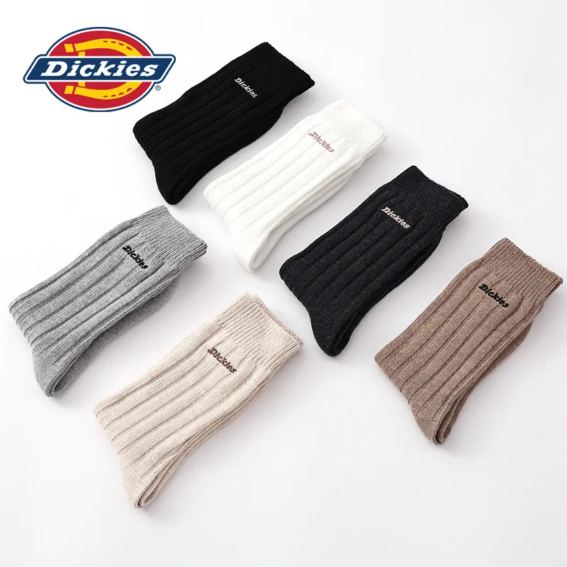Dickies Classic Solid Color Comfortable Fall Winter Crew Socks Men's-3