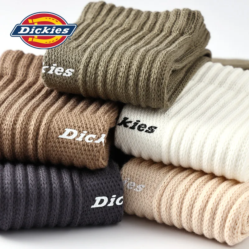 Dickies Moisture-Wicking Breathable Classic Solid Color Comfortable Fall And Winter Crew Socks Men's-63