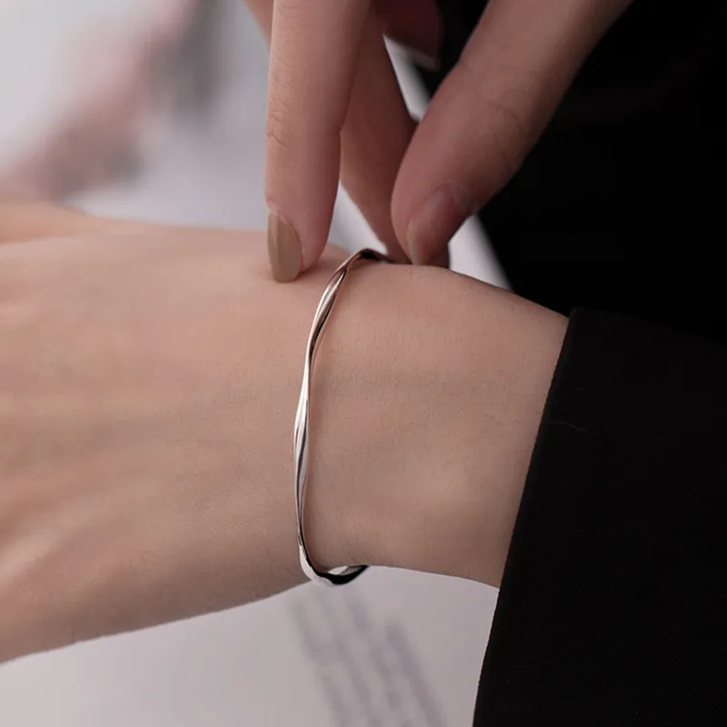 JESCAKOO 925 Sterling Silver Bangles Women's-1