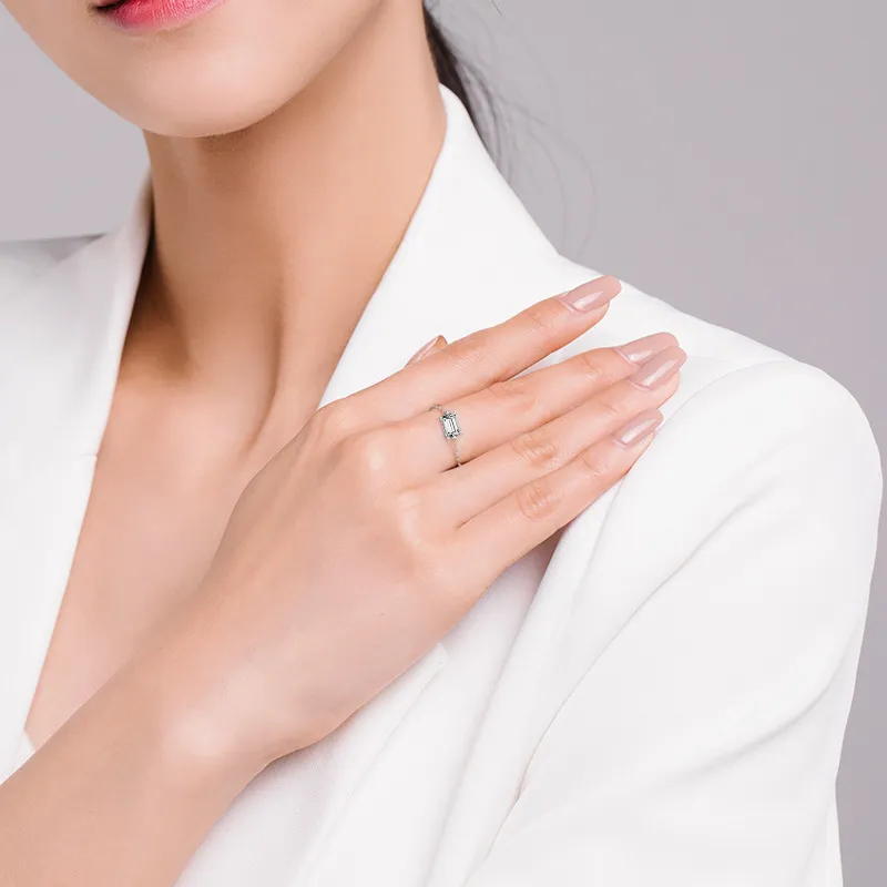 JESCAKOO S925 Silver/Zircon Rings Women's Silver-4
