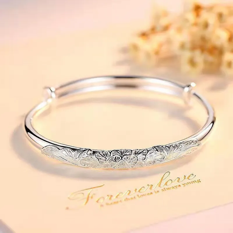 JESCAKOO Silver Plated Bangles Women's-1