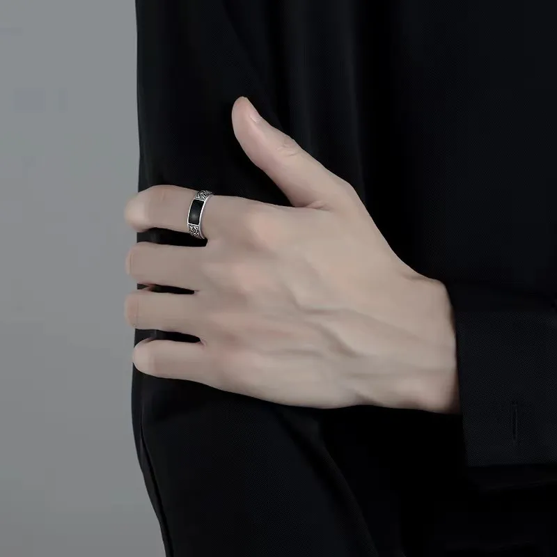 JESCAKOO S925 Sterling Silver Rings Men's-3