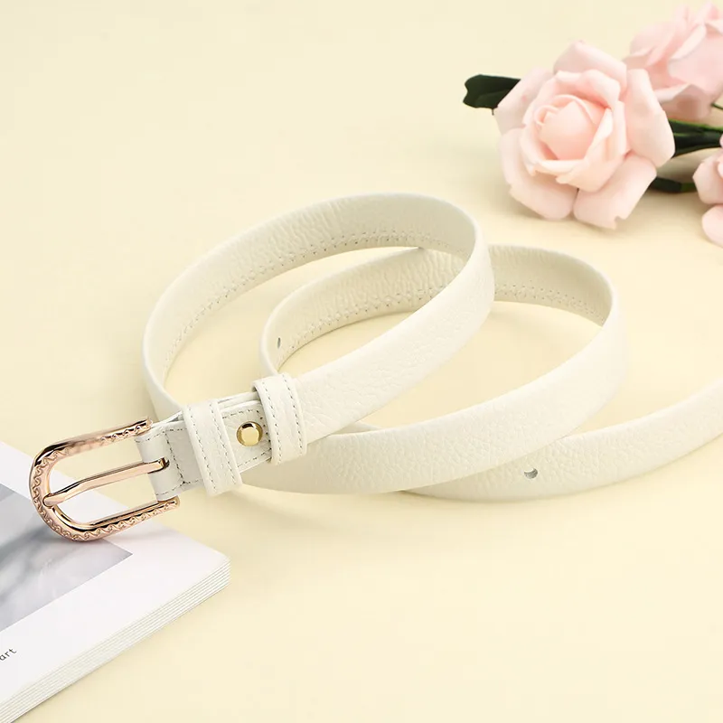 Crocodile Top Grain Cow Leather Leather Belts Women's 2.4cm-10