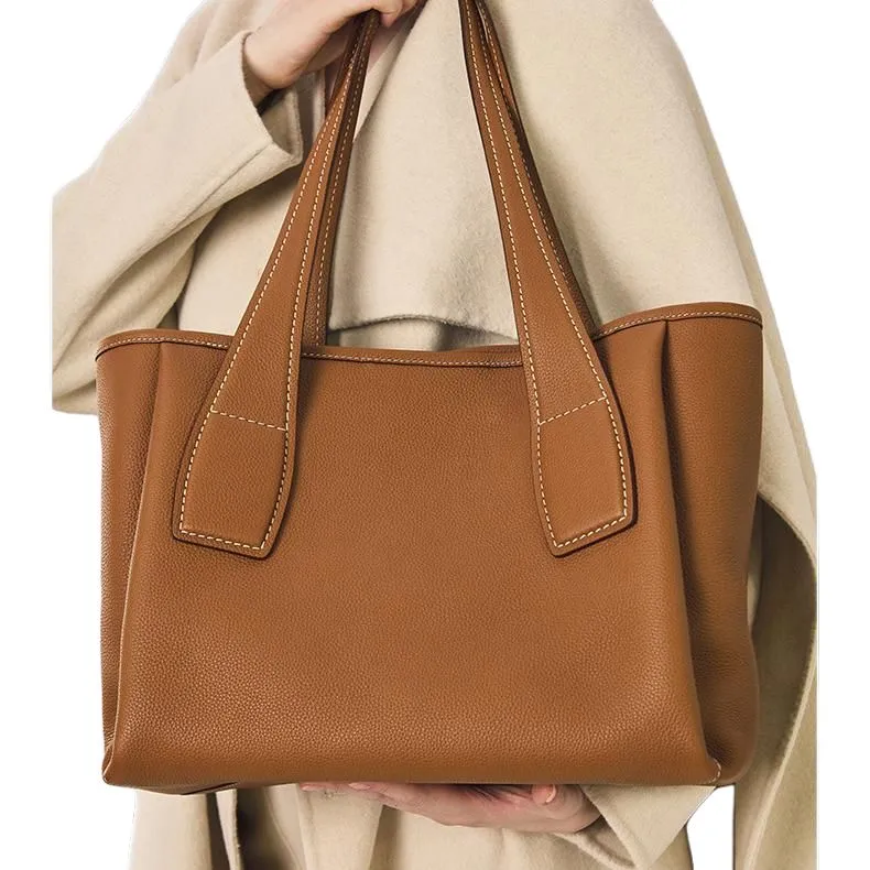 ZESH Cow Leather Tote Commute Underarm Shoulder Bag Large Size Women's Multicolor-3