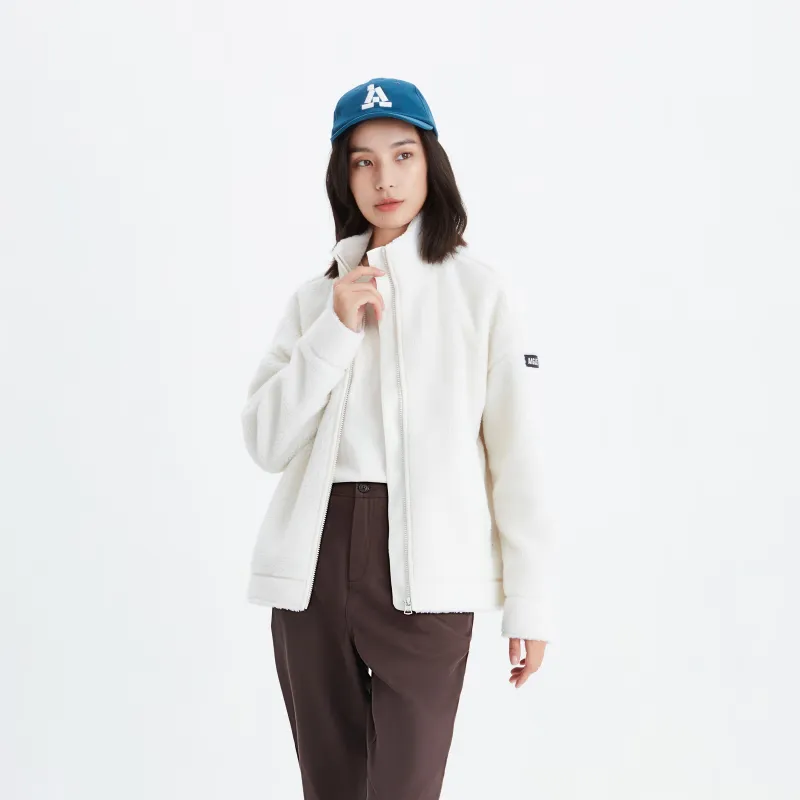 AIGLE Velvet feel Coat Women's Pink White-3