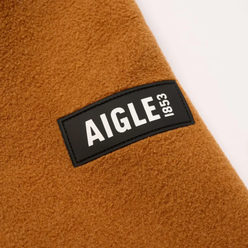 AIGLE Velvet feel Coat Women's Mocha Brown Yellow-4