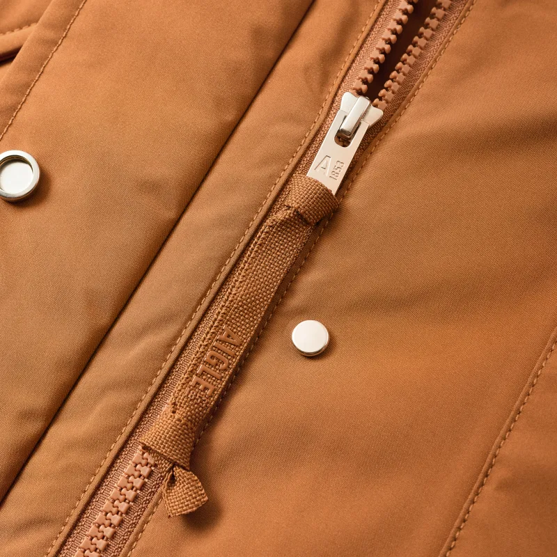 AIGLE Puffer Jacket Women's Mocha Brown Yellow-4