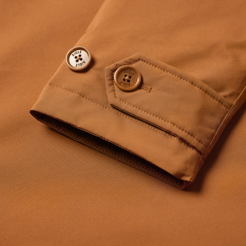 AIGLE Puffer Jacket Women's Mocha Brown Yellow-5