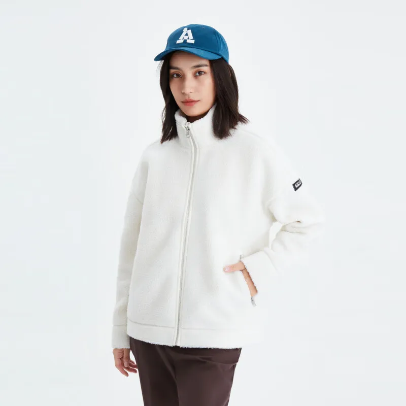 AIGLE Velvet feel Coat Women's Pink White-2