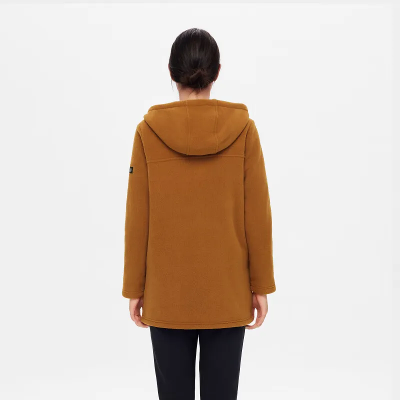 AIGLE Velvet feel Coat Women's Mocha Brown Yellow-2