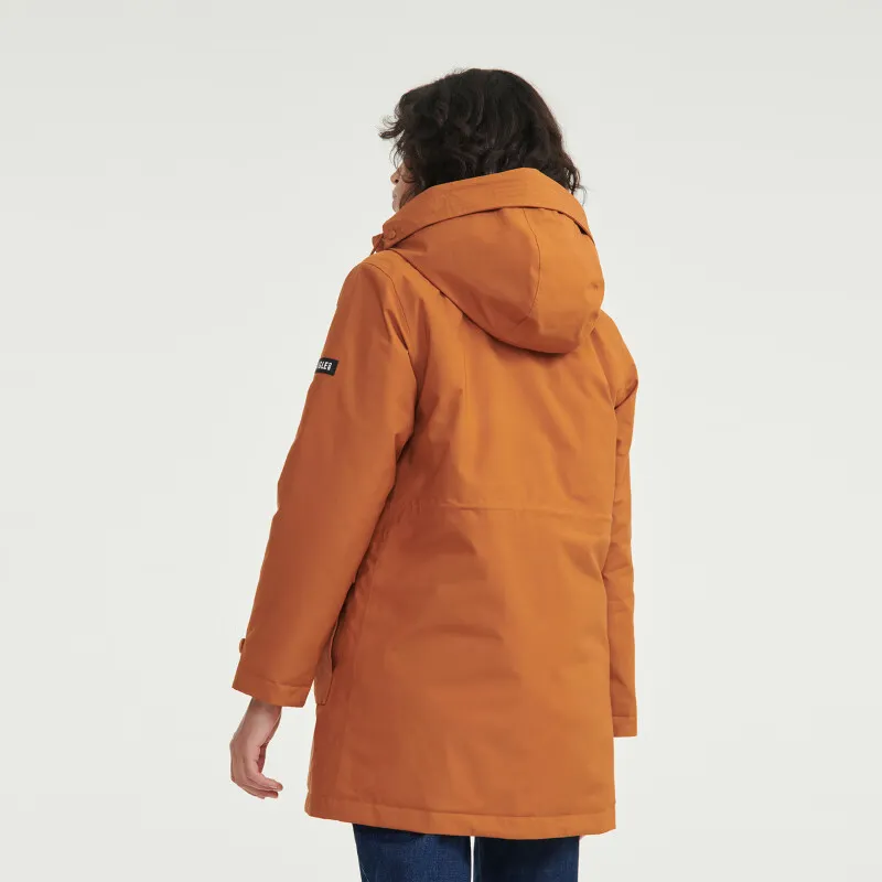 AIGLE Puffer Jacket Women's Mocha Brown Yellow-2