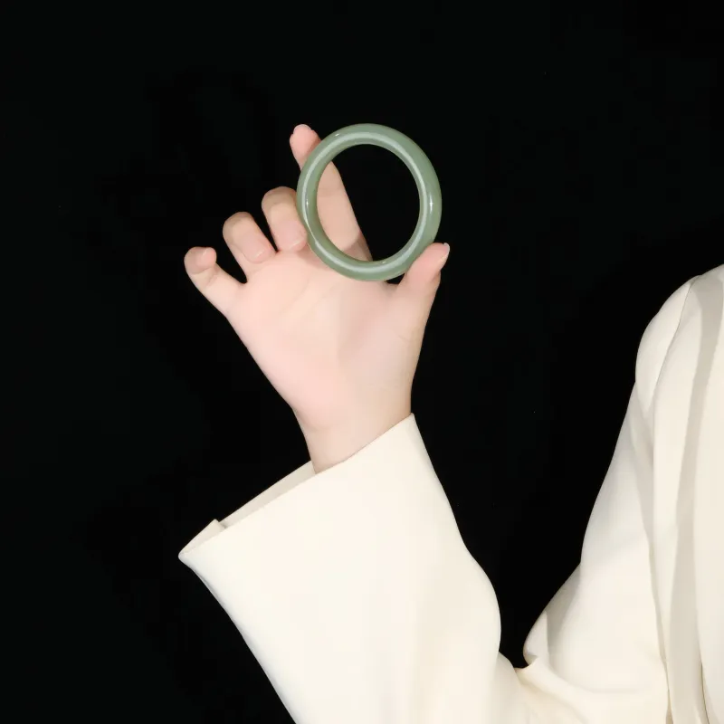 ZUOYUJU Hetian Jade Bangles Green Jade Women's-2