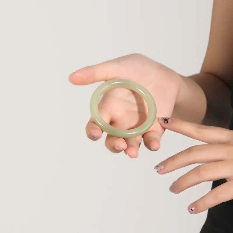 ZUOYUJU Hetian Jade Bangles Green Jade Women's-10