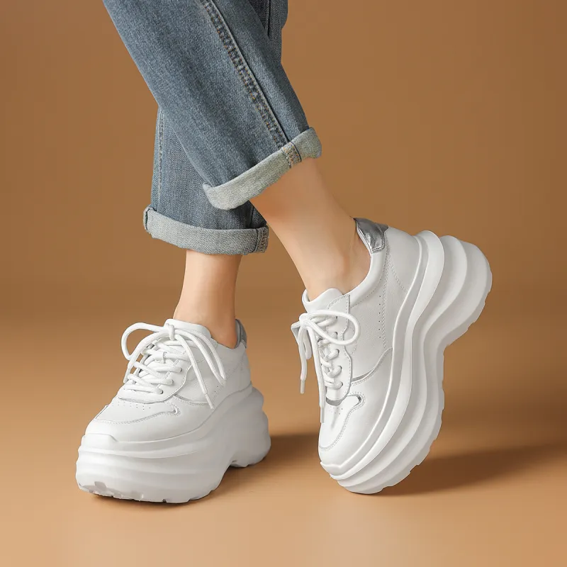 Rosa Bianca Low Top Chunky Sneakers Women's White-3