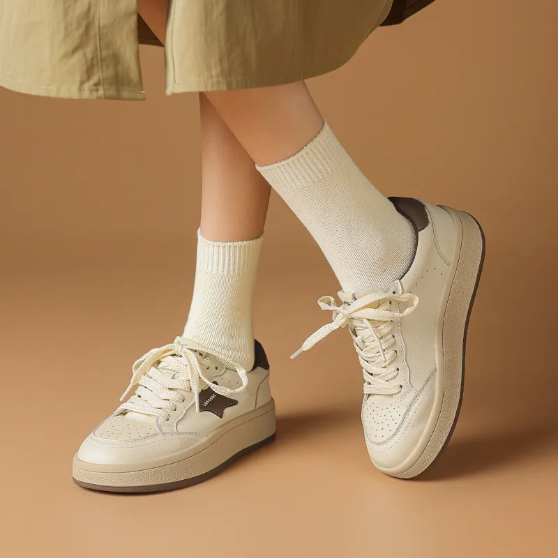 Rosa Bianca Casual Shoes Women's Low Top Beige Black/Light Coffee-10