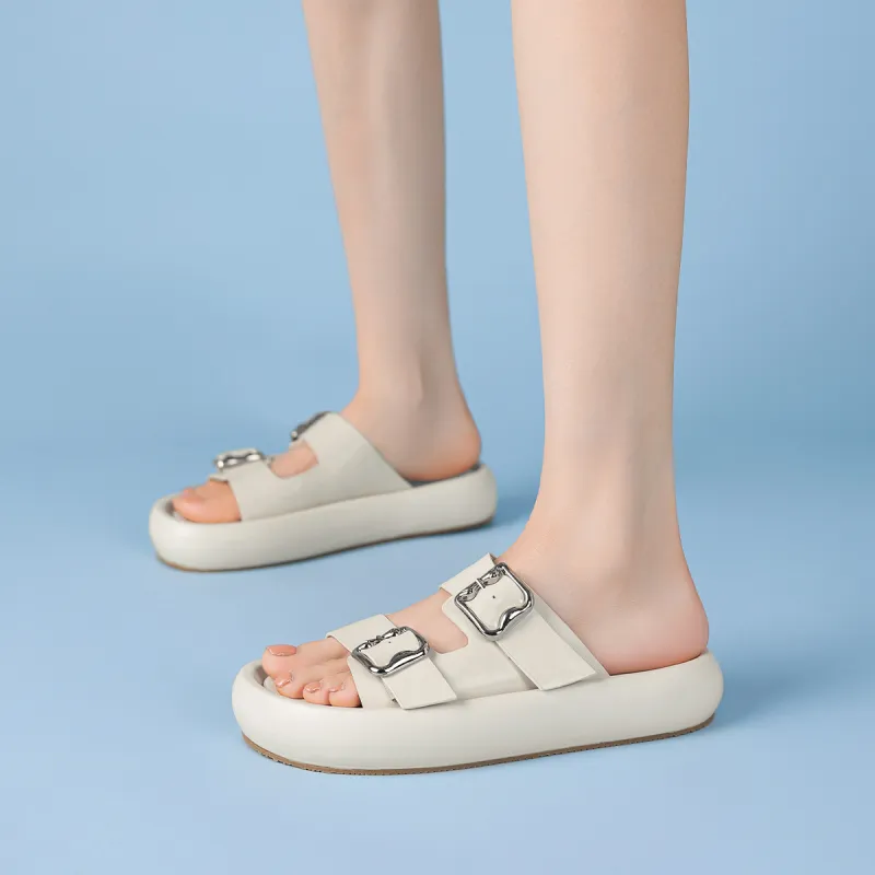 Rosa Bianca PU Polyurethane Rubber Sole Abrasion Resistant Slide Slippers Women's-8