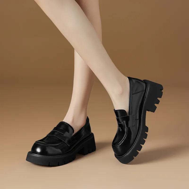 Rosa Bianca Loafers 5.2cm Women's Black-6