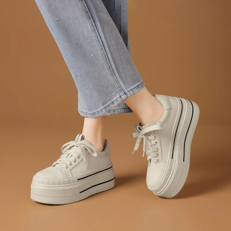 Rosa Bianca Lightweight Breathable Height Increasing Low-Top Skateboard Shoes Women's-4