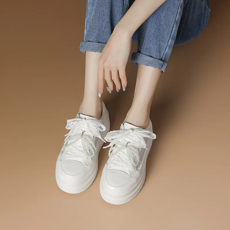 Rosa Bianca Lightweight Breathable Height Increasing Low Top Skateboard Shoes Women's-2