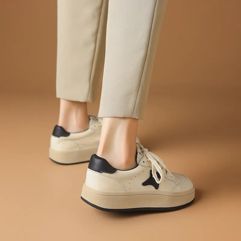 Rosa Bianca Casual Shoes Women's Low Top Beige Black/Light Coffee-5