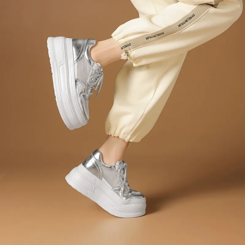Rosa Bianca Lightweight Breathable Height Increasing Low-Top Skateboard Shoes Women's-13