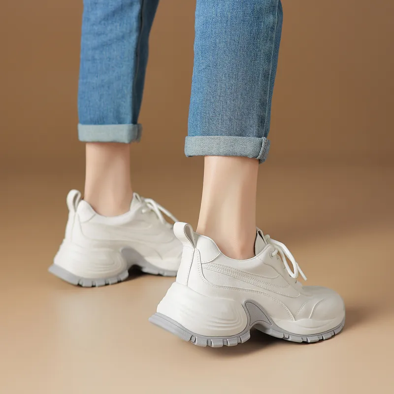 Rosa Bianca Lightweight Height Increasing Low Top Chunky Sneakers Women's-5
