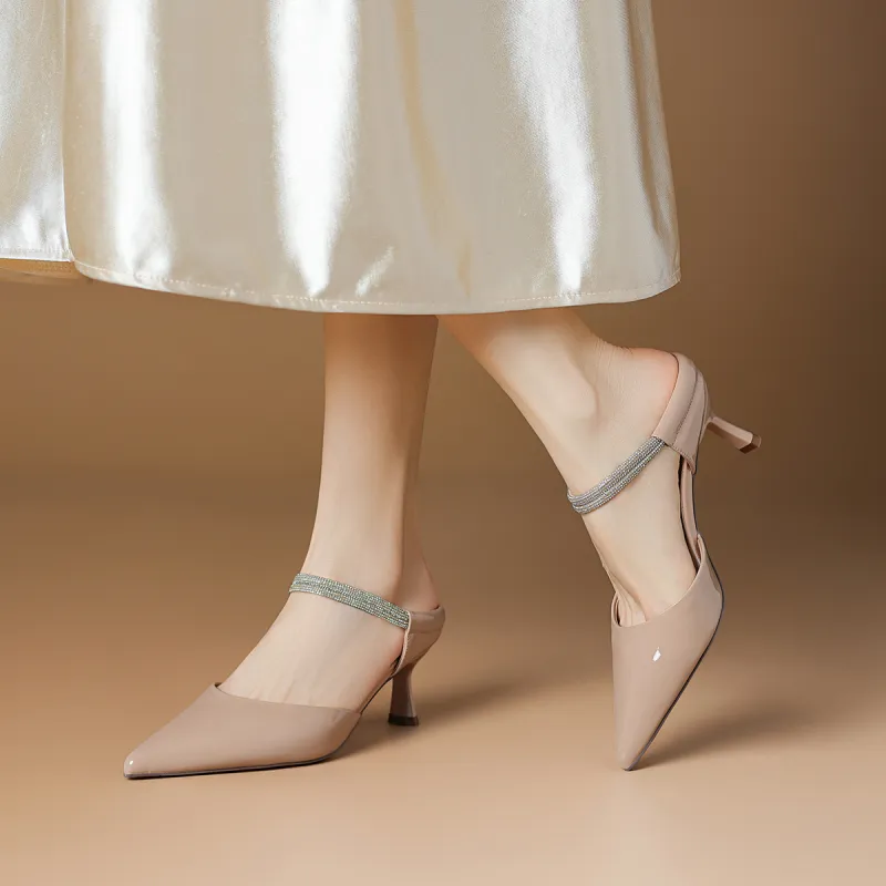 Rosa Bianca Flared Heel High Heels 8cm Women's-9