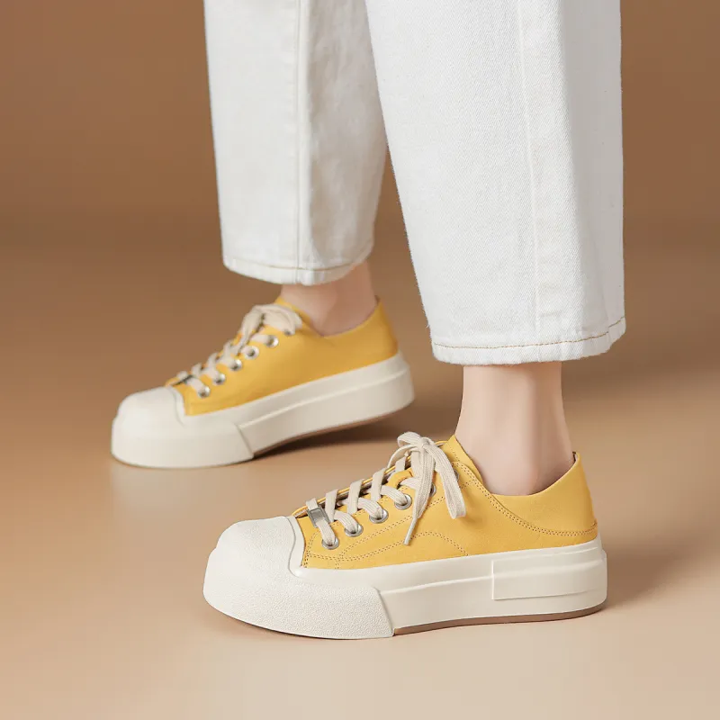 Rosa Bianca Lightweight Height Increasing Low-Top Skateboard Shoes Women's-1