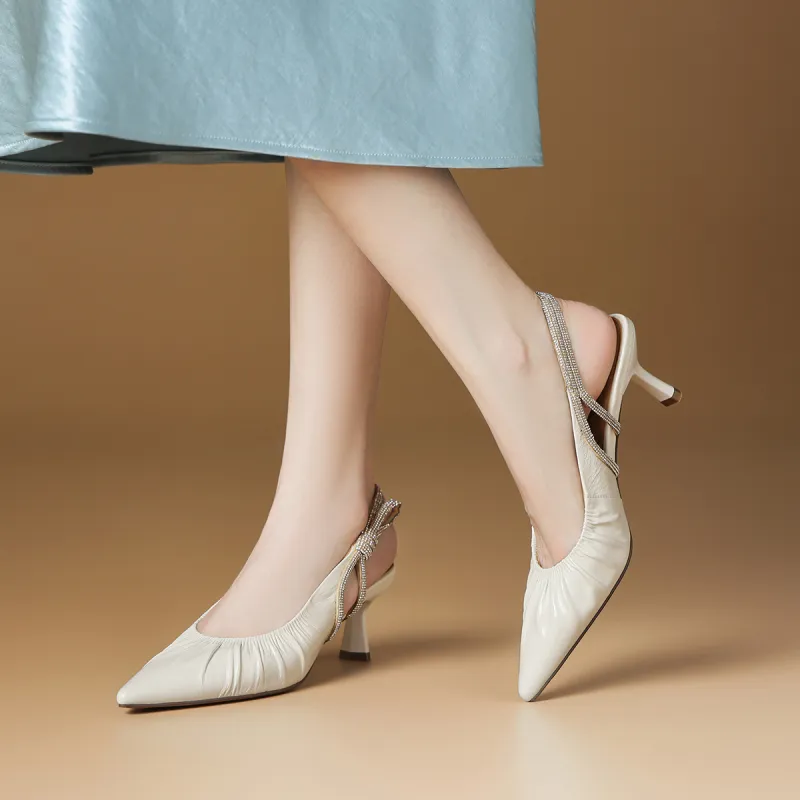 Rosa Bianca Flared Heel High Heels 6.5cm Women's Ecru-3
